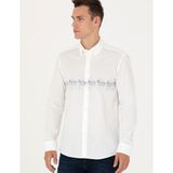 Pierre Cardin Erkek Saks Slim Fit Uzun Kollu Gömlek 50274037-VR032 - Koyu Mavi
