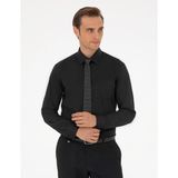Pierre Cardin Erkek Siyah %100 Pamuk Regular Fit Uzun Kollu Basic Gömlek 50292536-VR046 - 2XL