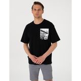 Pierre Cardin Erkek Siyah Comfort Fit Bisiklet Yaka Tişört 50310144-VR046 - XL