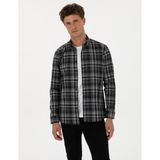 Pierre Cardin Erkek Siyah Ekose Regular Fit Uzun Kollu Spor Gömlek 50316748-VR046