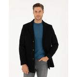 Pierre Cardin Erkek Siyah Ekstra Slim Fit Yün Karışımlı Kaşe Kaban 50297487-VR046 - 58