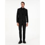 Pierre Cardin Erkek Siyah Ex. Slim Fit Çizgili Yünlü Takım Elbise 50293607-VR046 - 48 - 6 Drop