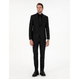 Pierre Cardin Erkek Siyah Ex. Slim Fit Çizgili Yünlü Takım Elbise 50293607-VR046 - 6 Drop