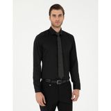 Pierre Cardin Erkek Siyah Ex. Slim Fit Uzun Kollu Basic Gömlek 50292526-VR046