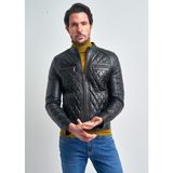 Pierre Cardin Erkek Siyah Hakim Yaka Motorcu Deri Ceket - 56