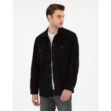 Pierre Cardin Erkek Siyah Oversize Uzun Kollu Gömlek 50293183-VR046 - XL