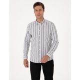 Pierre Cardin Erkek Siyah Regular Fit Çizgili Uzun Kollu Gömlek 50312269-VR046 - 3XL