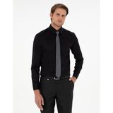 Pierre Cardin Erkek Siyah Regular Fit Uzun Kollu Basic Gömlek 50286106-VR046