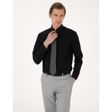 Pierre Cardin Erkek Siyah Regular Fit Uzun Kollu Basic Gömlek 50316742-VR046 - 2XL