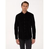 Pierre Cardin Erkek Siyah Regular Fit Uzun Kollu Gömlek 50310139-VR046 - 3XL