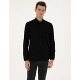Pierre Cardin Erkek Siyah Regular Fit Uzun Kollu Gömlek 50311308-VR046 - XL