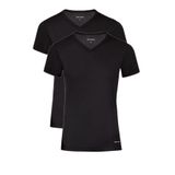 Pierre Cardin Erkek Siyah Ribana V Yaka T-Shirt 2'li Pamuklu Kutulu R.O.4.Z.4.E.L2.T.