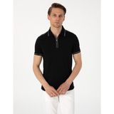 Pierre Cardin Erkek Siyah Slim Fit %100 Pamuk Polo Yaka Merserize Tişört 50302615-VR046