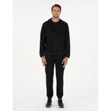 Pierre Cardin Erkek Siyah Slim Fit 3 İplik Paçası Lastikli Eşofman Altı 50299286-VR046