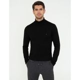 Pierre Cardin Erkek Siyah Slim Fit Balıkçı Yaka Basic Triko Kazak 50248583-VR046 - 2XL