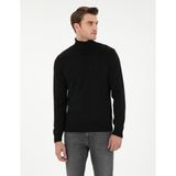 Pierre Cardin Erkek Siyah Slim Fit Balıkçı Yaka Yün Karışımlı Triko Kazak 50296445-VR046