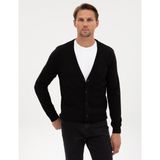 Pierre Cardin Erkek Siyah Slim Fit Basic Düğmeli Triko Hırka 50317330-VR046 - XL