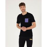 Pierre Cardin Erkek Siyah Slim Fit Baskılı Bisiklet Yaka Tişört 50262615-VR046 - XL