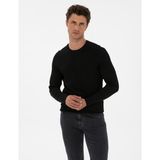 Pierre Cardin Erkek Siyah Slim Fit Bisiklet Yaka Rayon Triko Kazak 50315763-VR046 - XL