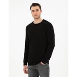 Pierre Cardin Erkek Siyah Slim Fit Bisiklet Yaka Triko Kazak 50297117-VR046 - XL