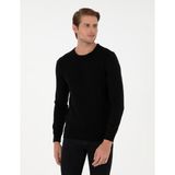Pierre Cardin Erkek Siyah Slim Fit Bisiklet Yaka Triko Kazak 50300499-VR046 - XL