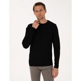 Pierre Cardin Erkek Siyah Slim Fit Bisiklet Yaka Triko Kazak 50316798-VR046