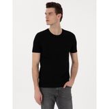 Pierre Cardin Erkek Siyah Slim Fit Bisiklet Yaka Triko Tişört 50306131-VR046