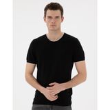 Pierre Cardin Erkek Siyah Slim Fit Bisiklet Yaka Triko Tişört 50307401-VR046