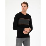 Pierre Cardin Erkek Siyah Slim Fit Bisiklet Yaka Yün Karışımlı Triko Kazak 50296439-VR046 - XL