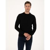 Pierre Cardin Erkek Siyah Slim Fit Çeyrek Yaka Basic Triko Kazak 50315456-VR046 - 2XL