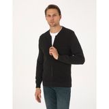 Pierre Cardin Erkek Siyah Slim Fit Fermuarlı Triko Hırka 50317333-VR046 - XL