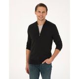 Pierre Cardin Erkek Siyah Slim Fit Fermuarlı Triko Hırka 50317409-VR046