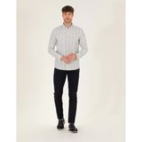 Pierre Cardin Erkek Siyah Slim Fit Keten Karışımlı Kanvas Pantolon 50268095-VR046 Orta Kalınlık ve Düz Cep - 30 - 32