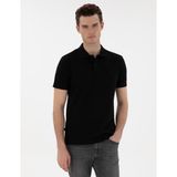 Pierre Cardin Erkek Siyah Slim Fit Kıvrılmaz Polo Yaka Basic Tişört 50302561-VR046 - 2XL