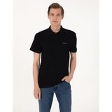 Pierre Cardin Erkek Siyah Slim Fit Örme Dokulu Polo Yaka Tişört 50309946-VR046