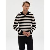 Pierre Cardin Erkek Siyah Slim Fit Polo Yaka Triko Kazak 50315949-VR046 - XL
