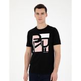 Pierre Cardin Erkek Siyah Slim Fit Tişört 50280964-VR046