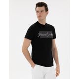 Pierre Cardin Erkek Siyah Slim Fit Tişört 50302567-VR046