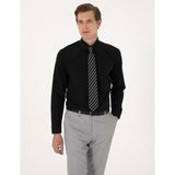 Pierre Cardin Erkek Siyah Slim Fit Uzun Kollu Basic Gömlek 50316734-VR046 - 2XL