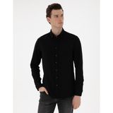 Pierre Cardin Erkek Siyah Slim Fit Uzun Kollu Gömlek 50301583-VR046