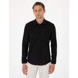 Pierre Cardin Erkek Siyah Slim Fit Uzun Kollu Gömlek 50305250-VR046 - XL