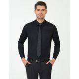 Pierre Cardin Erkek Siyah Slim Fit Uzun Kollu Klasik Gömlek 50243306-VR046 - 4XL