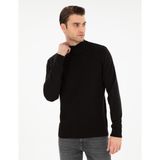 Pierre Cardin Erkek Siyah Slim Fit Yarım Balıkçı Triko Kazak 50300498-VR046 - XL