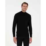 Pierre Cardin Erkek Siyah Slim Fit Yarım Balıkçı Yaka Triko Kazak 50300460-VR046