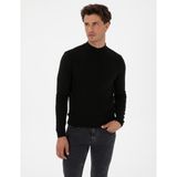 Pierre Cardin Erkek Siyah Slim Fit Yarım Balıkçı Yaka Triko Kazak 50318128-VR046