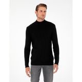 Pierre Cardin Erkek Siyah Slim Fit Yarım Balıkçı Yaka Yün Karışımlı Triko Kazak 50296462-VR046 - 2XL