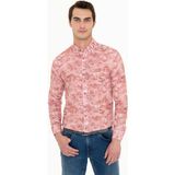 Pierre Cardin Erkek Somon Slim Fit Uzun Kollu Gömlek 50250957-VR204 - Turuncu