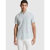 Pierre Cardin Erkek Su Yeşili Keten Karışımlı Regular Fit Kısa Kollu Gömlek 50320933-VR048 - 2XL
