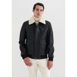 Pierre Cardin Erkek Suni Deri Mont - Siyah - 58