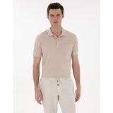 Pierre Cardin Erkek Taş Regular Fit %100 Pamuk Polo Yaka Basic Tişört 50306552-VR049 - XL